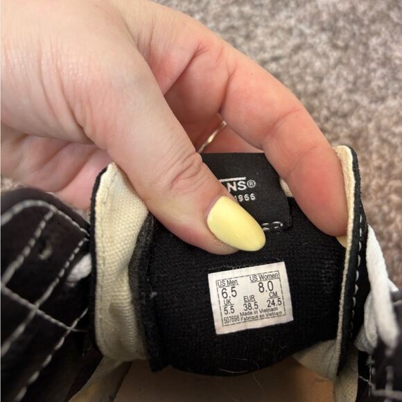 Vans Sk8-Hi Tapestry Black & Bone Skate Shoes | Size 6.5M / 8W - Picture 13 of 14